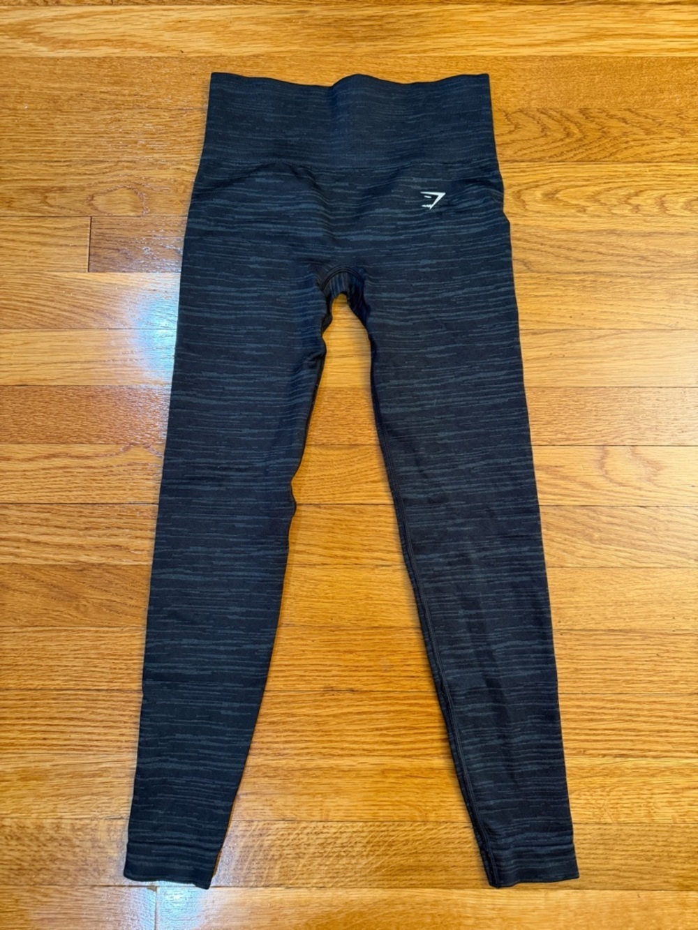 Gymshark Adapt Marl Seamless Leggings Black/Smokey Grey - Size Small